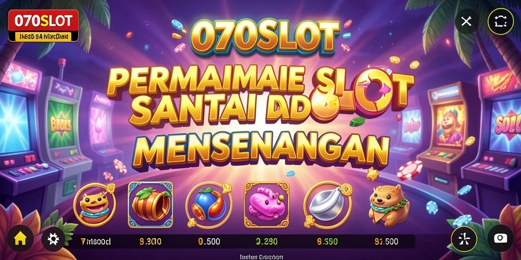 Tampilan utama game 070SLOT menampilkan slot dengan efek visual menarik.