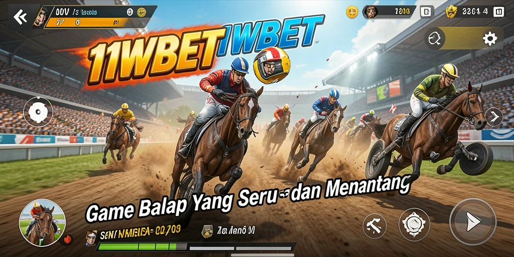 Tampilan permainan balap 11WBET dengan mobil yang melaju kencang di lintasan.