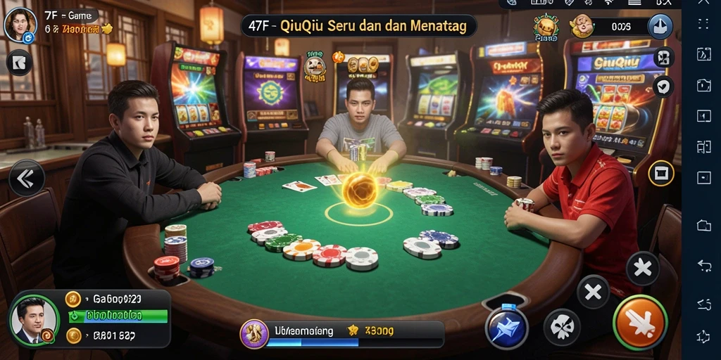 Tangkapan layar dari gameplay QiuQiu yang menarik.