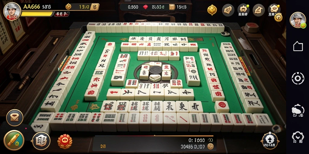 Tangkapan layar gameplay AA666 menunjukkan aksi seru permainan Mahjong.