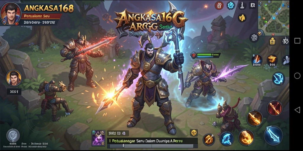 Screenshot utama ANGKASA168 menampilkan aksi seru dan dunia fantasi yang indah.