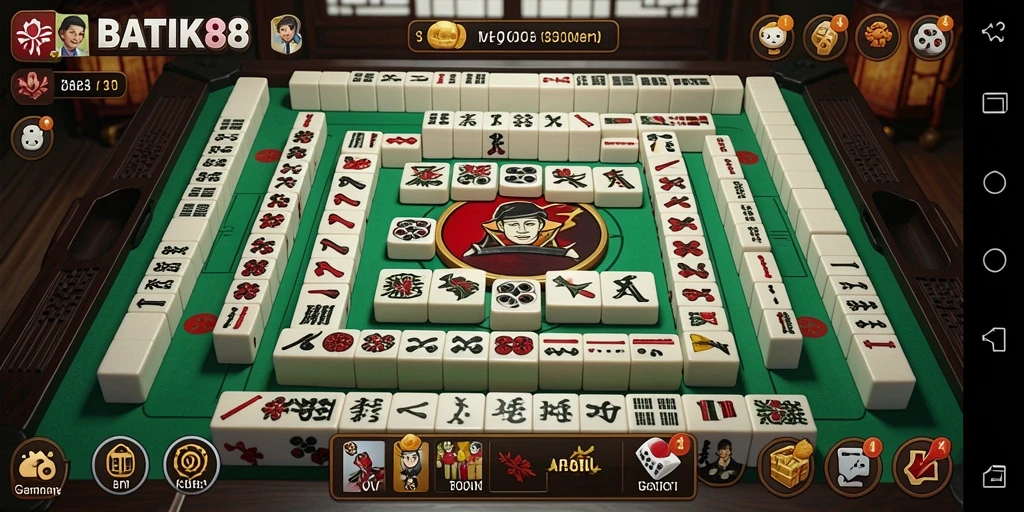 Tampilan gameplay seru dari BATIK88 dalam aksi Mahjong.