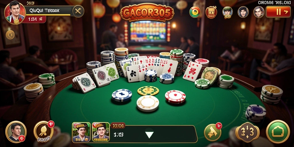 Screenshot gameplay GACOR305 menampilkan serunya bermain QiuQiu.