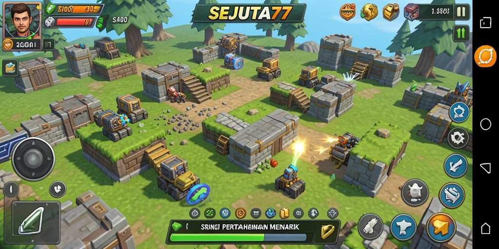 Tampilan menarik dari gameplay Tower Defense SEJUTA77 yang penuh strategi.