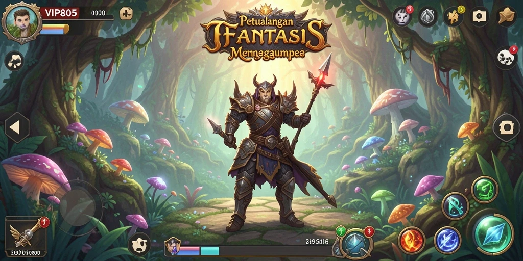 Screenshot menunjukkan aksi bertarung seru dalam game RPG VIP805.
